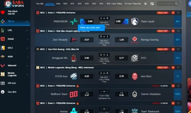 Hướng Dẫn Cách Chơi Thể Thao Điện Tử KUBET Từ A Đến Z 2 Giao diện chơi cá cược Thể Thao Điện Tử KUBET
