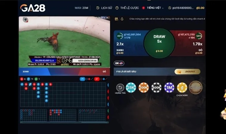 Bí Kíp Về Cách Chơi Đá Gà GA28 Tại KUBET Bất Bại Mọi Kèo 2 Giao diện cá cược Đá Gà GA28 Tại KUBET