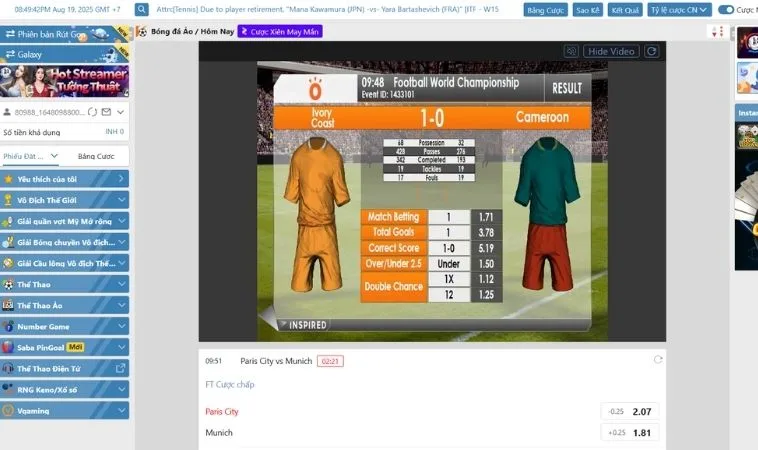 Bí Quyết Cá Cược Thể Thao Ảo KUBET Thắng Lớn Bất Ngờ 2 Giao diện cá cược thể thao ảo KUBET