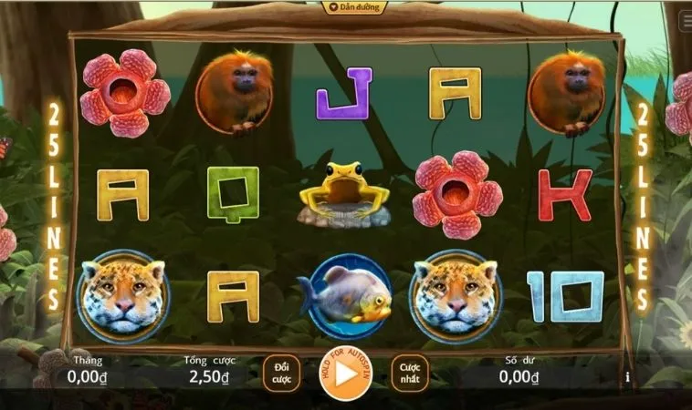 Giao diện chơi Nổ Hũ Rừng Xanh KUBET